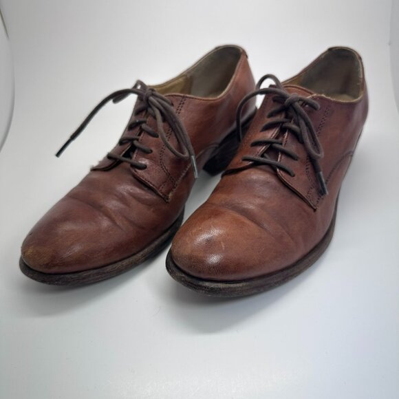 Vintage FRYE All Leather OXFORD Shoes - Lace Up mahogany Casual Loafers Size 8.5 - Picture 2 of 7